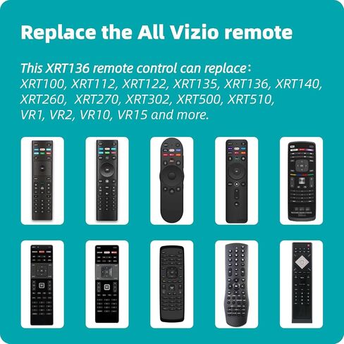 XRT136 جهاز تحكم عن بعد بديل لجميع أجهزة التحكم عن بعد للتلفزيون الذكي VIZIO، لسلسلة D، سلسلة E، سلسلة M، سلسلة P، سلسلة PX، سلسلة V، HD، Full HD، 4K، Quantum، Quantum Pro in Saudi Arabia