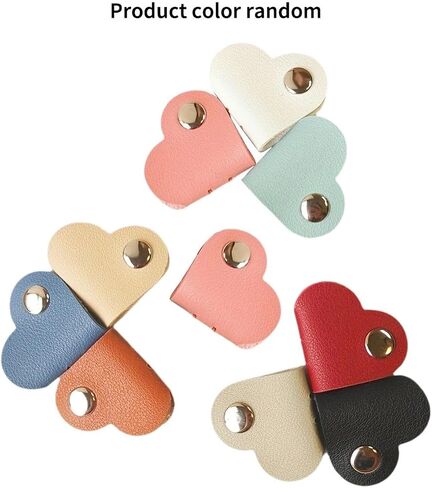 10pcs Data Cable Organizer, Leather Heart Shape, Headphone Storage, Winder, Anti-Lost, Multi-Color Cable Organizer in Saudi Arabia