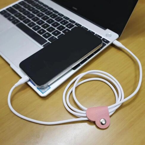 10pcs Data Cable Organizer, Leather Heart Shape, Headphone Storage, Winder, Anti-Lost, Multi-Color Cable Organizer in Saudi Arabia