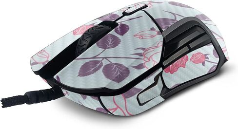 MightySkins Carbon Fiber Skin Compatible with SteelSeries Rival 5 Gaming Mouse - Vintage Floral | Protective, Durable Textured Carbon Fiber Finish | Easy to Apply and Change Styles | Made in The USA in Saudi Arabia
