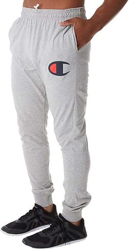 بنطال الركض القطني اليومي للرجال من Champion، درزة داخلية 81.28 سم، بنطال الركض القطني المحبوك بشعار "C" على الورك الأيسر، بنطال الركض جيرسي مدبب in Kuwait
