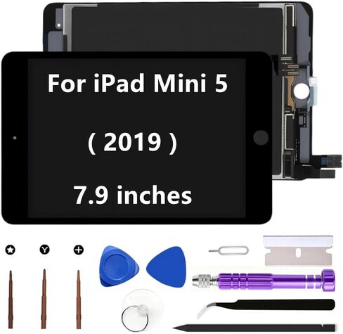 for iPad mini 5 LCD Screen Replacement 2019 A2126 A2124 A2133 7.9" 5th Gen Display Touch Digitizer Assembly (Black+Tools) in Kuwait