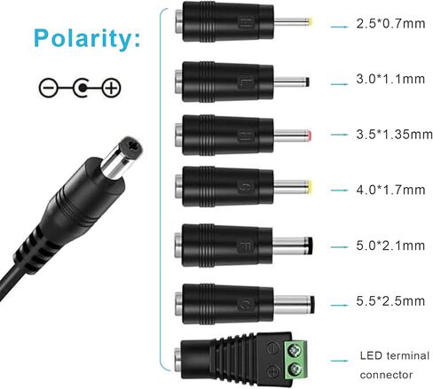 محول USB C إلى DC عالمي، كابل تشغيل PD برميلي، كابل محول USB-C إلى DC 5V 9V 12V 15V 20V مع شاشة LED، لأجهزة النت بوك، والأجهزة اللوحية، وإضاءة LED، والمصابيح، وأجهزة التوجيه in Kuwait