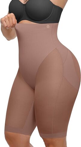 SHAPELLX Butt Lifting Shapewear for Women Tummy Control Body Shaper Faja Shorts High Waisted Girdle Mesh Compression Panties in Saudi Arabia