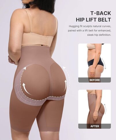 SHAPELLX Butt Lifting Shapewear for Women Tummy Control Body Shaper Faja Shorts High Waisted Girdle Mesh Compression Panties in Saudi Arabia