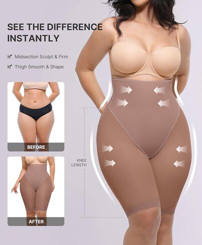 SHAPELLX Butt Lifting Shapewear for Women Tummy Control Body Shaper Faja Shorts High Waisted Girdle Mesh Compression Panties in Saudi Arabia