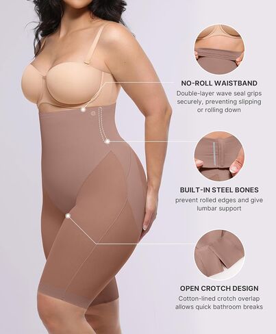 SHAPELLX Butt Lifting Shapewear for Women Tummy Control Body Shaper Faja Shorts High Waisted Girdle Mesh Compression Panties in Saudi Arabia