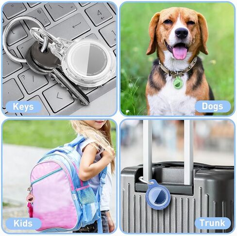 Waterproof for Airtag Holder, All-in Package for Apple for Airtag Case with Keychain, PC Hard Shell Swivel Buckle, for Tracking, Bags, Luggage, Keys, Clear Pink in Kuwait