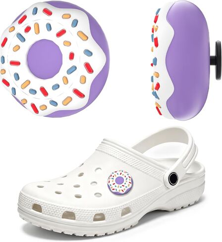 Waterproof Shoe Holder Compatible with AirTag, Hidden Silicone Shoe Holder, Shoes Charms Compatible with Apple Air Tag Tracker, Anti-Lost for Kid, Baby, Elderly (Purple White) in Kuwait