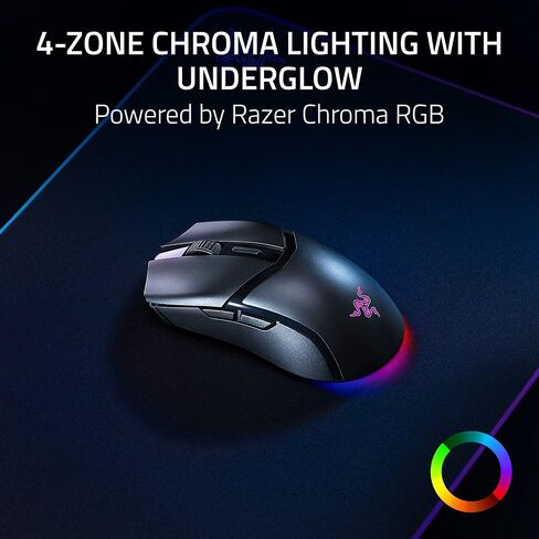 Razer Cobra HyperSpeed Wireless Gaming Mouse: 9 Customizable Controls - RGB Lighting - Optical Scroll Wheel - Optical Switches Gen-4-26K Sensor - 2.4GHz, Bluetooth & USB C (Renewed) in Saudi Arabia