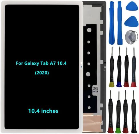 10.4 بوصة لهاتف Samsung Galaxy Tab A7 10.4 (2020) شاشة بديلة Galaxy Tab A7 10.4 2020 SM-T500 SM-T505 SM-T505N مجموعة محول رقمي لشاشة تعمل باللمس مع أداة إصلاح (أبيض) in Kuwait