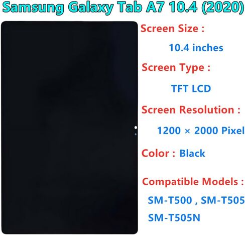 10.4 بوصة لهاتف Samsung Galaxy Tab A7 10.4 (2020) شاشة بديلة Galaxy Tab A7 10.4 2020 SM-T500 SM-T505 SM-T505N مجموعة محول رقمي لشاشة تعمل باللمس مع أداة إصلاح (أبيض) in Kuwait