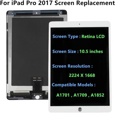 لباد برو 2017 شاشة LCD استبدال 2017 A1701 A1709 A1852 10.5 "عرض مجموعة رقمنة اللمس (أسود + أدوات) in Kuwait