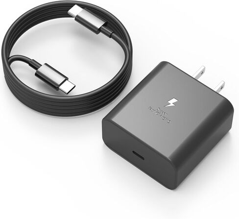 شاحن USB C بقدرة 45 وات شحن سريع للغاية من النوع C متوافق مع Samsung Galaxy S25 S24 S23 S22 Ultra S25+ S24+ S23+ S22+ والمزيد من السلسلة، شاحن هاتف Android PPS Wall وسلك كابل C بطول 6 أقدام (حزمة واحدة) in Kuwait
