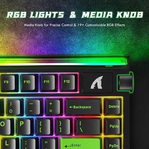 ATTACK SHARK R85 HE سلكي 75% لوحة مفاتيح ميكانيكية RGB للألعاب ذات تأثير القاعة السريعة مع استقصاء 8K، دقة RT 0.05 مم، زمن استجابة 0.08 مللي ثانية، مفتاح مغناطيسي، 5 طبقات صوت مخمد، برنامج تشغيل للكمبيوتر الشخصي Mac (أخضر) in Saudi Arabia