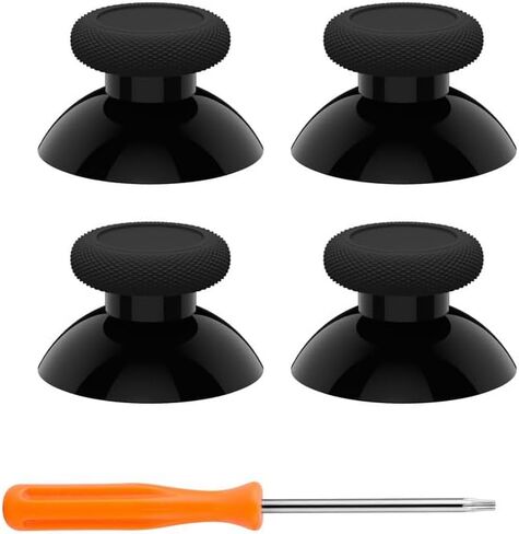 Replacement Joystick Fit for Xbox Series X/S Controller - 4 PCS Thumbsticks Analog Stick Parts Fit for Xbox One S/X/Elite Controller with Repair Kit Screwdriver - Black in Saudi Arabia