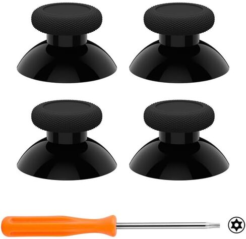 Replacement Joystick Fit for Xbox Series X/S Controller - 4 PCS Thumbsticks Analog Stick Parts Fit for Xbox One S/X/Elite Controller with Repair Kit Screwdriver - Black in Saudi Arabia