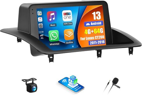 4G + 64G ستيريو سيارة أندرويد لكزس CT200 2011 2012 2013 2014 2015 2016 2017 2018 مع Carplay اللاسلكي Android Auto 9 بوصة تعمل باللمس رئيس وحدة استبدال الكاميرا الاحتياطية WiFi GPS RDS Bluetooth in Kuwait