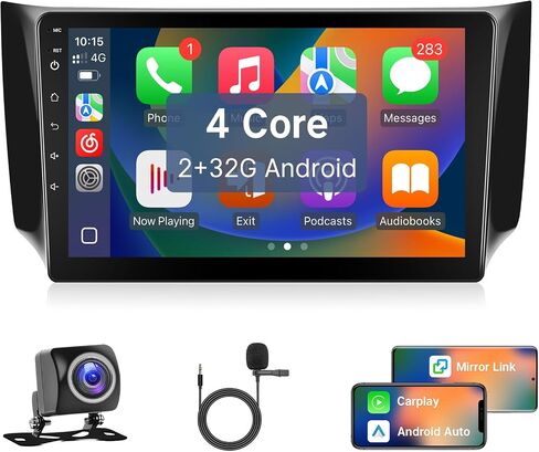 راديو سيارة Leadfan لنيسان سنترا 2013 2014 2015 2016 2017 استبدال ستيريو مع Carplay اللاسلكي Android Auto 10.1 بوصة HD شاشة تعمل باللمس Buit-in GPS Navigation Bluetooth Backup Camera MICR in Kuwait