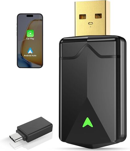 محول CarPlay اللاسلكي - محول Android Auto اللاسلكي، توصيل وتشغيل واي فاي 5.8 جيجا هرتز، صغير ومستقر iOS 10+/Android 10+، اتصال تلقائي سريع للسيارات 2016+ (1 قطعة) in Kuwait