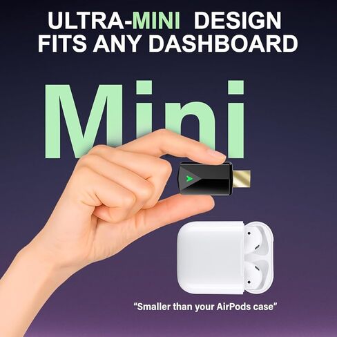 محول CarPlay اللاسلكي - محول Android Auto اللاسلكي، توصيل وتشغيل واي فاي 5.8 جيجا هرتز، صغير ومستقر iOS 10+/Android 10+، اتصال تلقائي سريع للسيارات 2016+ (1 قطعة) in Kuwait