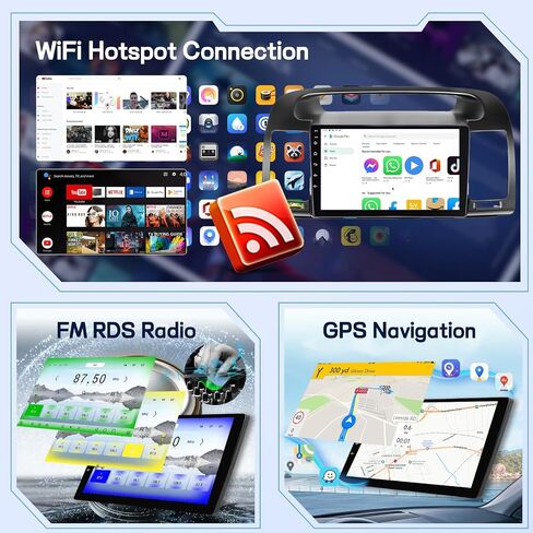 Qualcomm 8 Core 4+64G Radio for Toyota Camry 2000 2001 2002 2003 2004 2005 2006, Android Camry Car Stereo -Carplay/Android Auto/Bluetooth 5.1/SWC/FM RDS/9 inches Touch Screen in Saudi Arabia