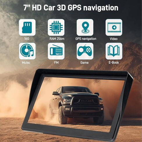 GPS Navigator for Car Truck RV - نظام ملاحة بشاشة لمس عالية الدقة مقاس 7 بوصات، أحدث خرائط 2025، تحديثات مجانية مدى الحياة، تحذير من السرعة والضوء الأحمر، توجيه صوتي خطوة بخطوة، ملاحة GPS لجميع السيارات in Saudi Arabia
