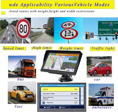 GPS Navigator for Car Truck RV - نظام ملاحة بشاشة لمس عالية الدقة مقاس 7 بوصات، أحدث خرائط 2025، تحديثات مجانية مدى الحياة، تحذير من السرعة والضوء الأحمر، توجيه صوتي خطوة بخطوة، ملاحة GPS لجميع السيارات in Saudi Arabia