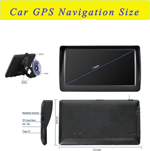 GPS Navigator for Car Truck RV - نظام ملاحة بشاشة لمس عالية الدقة مقاس 7 بوصات، أحدث خرائط 2025، تحديثات مجانية مدى الحياة، تحذير من السرعة والضوء الأحمر، توجيه صوتي خطوة بخطوة، ملاحة GPS لجميع السيارات in Saudi Arabia