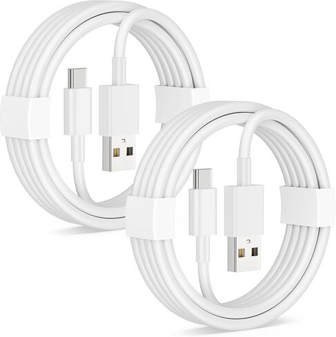 Car Carplay Cable Compatible for iPhone 16/16 Plus/16 Pro/16 Pro Max/15/15 Plus/15 Pro/15 Pro Max, 6ft USB A to USB C Charging Cable Cord, 2 Pack Type-C Car Charger Cord, White in Saudi Arabia