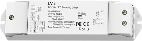 0/1-10V LED Dimming Driver PWM Constant Voltage 1CH DC48V 36V 24V 12V 0 -10V Dimmer Controller 1 Channel 1-10V Signal Input LV-L(T18 Only) in Saudi Arabia