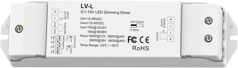 0/1-10V LED Dimming Driver PWM Constant Voltage 1CH DC48V 36V 24V 12V 0 -10V Dimmer Controller 1 Channel 1-10V Signal Input LV-L(T18 Only) in Saudi Arabia