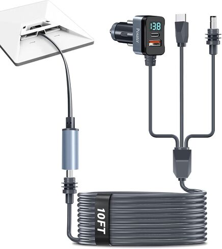 طقم كابل طاقة صغير Starlink مع سلك تمديد 9 بوصات، Posater 10ft 3 في 1 (USB-C PD 100W، DC، شاحن سيارة) سلك بديل، IP65 مقاوم للماء، عرض الجهد للتخييم RV، القوارب، الإمداد الخارجي in Saudi Arabia