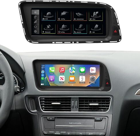 NINETOM 8.9 بوصة تعمل باللمس لاسلكي CarPlay Android Auto الوسائط المتعددة مستقبل راديو السيارة متوافق مع Audi Q5 مع نظام 3G MMI+ (2009-2017)، يدعم Mirrorlink، الكاميرا، الملاحة in Kuwait