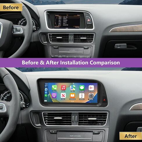 NINETOM 8.9 بوصة تعمل باللمس لاسلكي CarPlay Android Auto الوسائط المتعددة مستقبل راديو السيارة متوافق مع Audi Q5 مع نظام 3G MMI+ (2009-2017)، يدعم Mirrorlink، الكاميرا، الملاحة in Kuwait