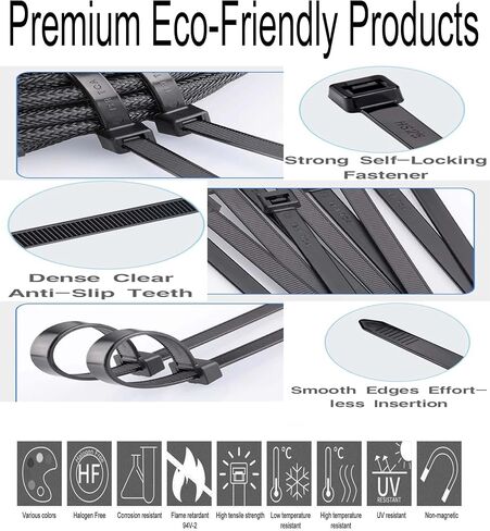Plastic Ties 12Inch 100pcs,Secure and Dependable Nylon Zip Ties Heavy-Duty 120lb High-Strength Industrial Product,Perfect for Home DIY, Workshop Projects, and Travel Essentials white byLANGTSA in Kuwait