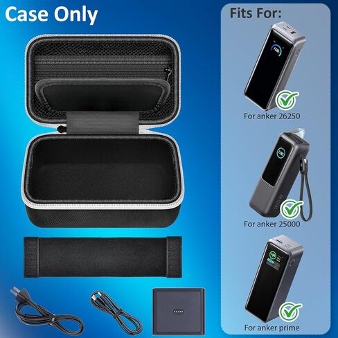 حافظة بنك الطاقة متوافقة مع بنك الطاقة Anker Prime 26,250/ 27,650/25,000/ 24,000 مللي أمبير (737) باور بانك، منظم تخزين مطور لقاعدة الشحن، كابل للسفر التجاري والاستخدام الخارجي (الصندوق فقط) in Kuwait