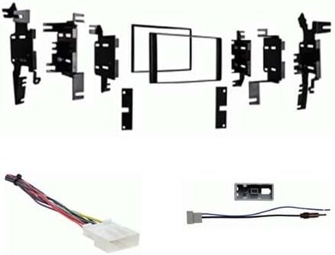 Double DIN Car Stereo Radio Install Kit Package Compatible with NV 2012 2013 2014 2015 2016 2017 2018 2019 2020 & 2021 Without Factory Amplifier in Saudi Arabia