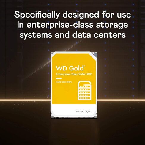 محرك الأقراص الصلبة الداخلي ويسترن ديجيتال 6 تيرابايت WD Gold Enterprise Class - فئة 7200 دورة في الدقيقة، SATA 6 جيجابايت/ثانية، ذاكرة تخزين مؤقت 256 ميجابايت، 3.5 بوصة - WD6003FRYZ (متجدد) in Kuwait
