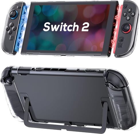 حافظة TIKOdirect شفافة قابلة للإرساء متوافقة مع Nintendo Switch 2 (2025)، حافظة كمبيوتر واقية نحيفة لغطاء قبضة Joy-Con، هيكل صلب مضاد للخدش وامتصاص الصدمات، شفاف in Kuwait