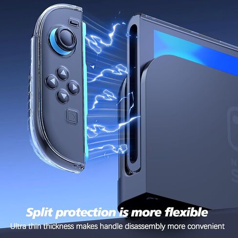 حافظة TIKOdirect شفافة قابلة للإرساء متوافقة مع Nintendo Switch 2 (2025)، حافظة كمبيوتر واقية نحيفة لغطاء قبضة Joy-Con، هيكل صلب مضاد للخدش وامتصاص الصدمات، شفاف in Kuwait