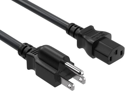 سلك طاقة محمي للإلكترونيات، 6 أقدام، 14AWG، عالي التحمل، EMF محمي كهربائيًا، NEMA 5-15P إلى C13، 3 موصلات لأجهزة الكمبيوتر وأجهزة التلفزيون والطابعات وما إلى ذلك بواسطة ElectraHealth.com in Kuwait