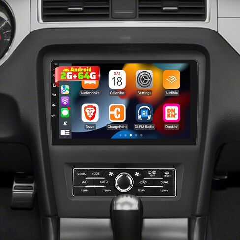 EKAT 2+64G لراديو Ford Mustang 2010 2011 2012 2013 2014، شاشة لمس 10 بوصة Android Mustang Car Stereo، Carplay/Android Auto/EQ Audio/SWC/Bluetooth in Saudi Arabia