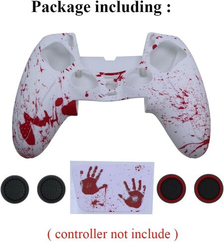 IVYUEEN for PlayStation 5 PS5 Edge Controller Graffiti Blood Anti-Slip Protective Skin Cover, Silicone Case for DualSense Edge Controller Grip with Touch Pad Sticker Accessories in Saudi Arabia