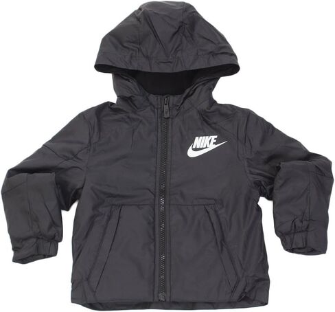 NIKE NSW Little Kids' (Boys') Full-Zip Hooded Jacket Sportswear Fleece-Lined (L (6X-7) 6-7YRS), Black in Saudi Arabia