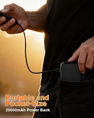 حزمة بطارية سترة ساخنة 7.4 فولت تيار مستمر/5 فولت USB متوافقة مع ORORO وVenustas، شاشة LED بنك طاقة قابل لإعادة الشحن بقدرة 20000 مللي أمبير في الساعة للسترات الساخنة وغطاء للرأس ووسادة ساخنة وما إلى ذلك in Saudi Arabia