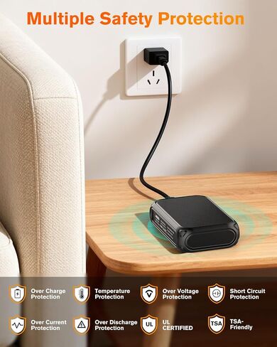 حزمة بطارية سترة ساخنة 7.4 فولت تيار مستمر/5 فولت USB متوافقة مع ORORO وVenustas، شاشة LED بنك طاقة قابل لإعادة الشحن بقدرة 20000 مللي أمبير في الساعة للسترات الساخنة وغطاء للرأس ووسادة ساخنة وما إلى ذلك in Saudi Arabia