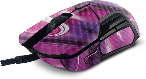 MightySkins Carbon Fiber Skin Compatible with SteelSeries Rival 5 Gaming Mouse - Pink Melt | Protective, Durable Textured Carbon Fiber Finish | Easy to Apply and Change Styles | Made in The USA in Saudi Arabia