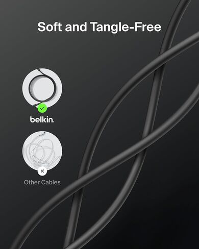 Belkin Eco USB-C to USB-C Cable 6.6ft, 60W - Soft, Braided, Flexible Fast Charging Cable, Type C Charger Cord for iPhone 17, iPhone 16, Galaxy S25, Pixel 9, MacBook, iPad Pro, & More - Sand in Saudi Arabia