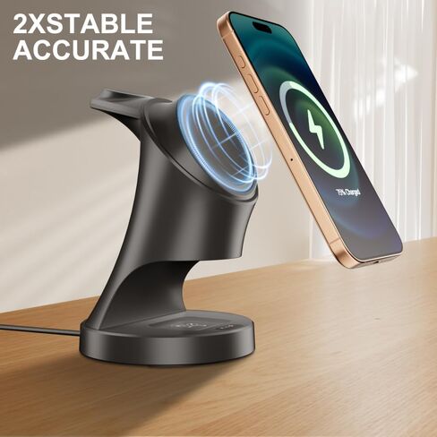 3 in 1 Wireless Charging Station for Apple Devices,Magsafe Charger for IPhone17 16 15 14 13 12 Pro/Max/Plus/Mini Wireless Charger Station for AirPods 2/3/4/Pro iWatch Ultra11/10/9//8/7/SE/6/5/4/3/2 in Saudi Arabia